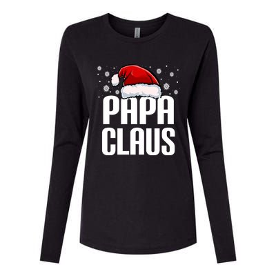 Papa Claus Christmas Pajama Family Xmas Papa Funny Santa Dad Cute Gift Womens Cotton Relaxed Long Sleeve T-Shirt