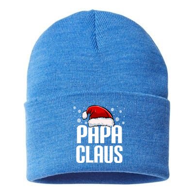 Papa Claus Christmas Pajama Family Xmas Papa Funny Santa Dad Cute Gift Sustainable Knit Beanie