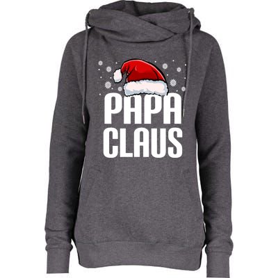 Papa Claus Christmas Pajama Family Xmas Papa Funny Santa Dad Cute Gift Womens Funnel Neck Pullover Hood