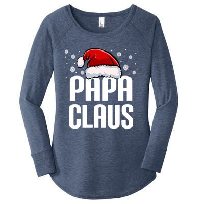 Papa Claus Christmas Pajama Family Xmas Papa Funny Santa Dad Cute Gift Women's Perfect Tri Tunic Long Sleeve Shirt