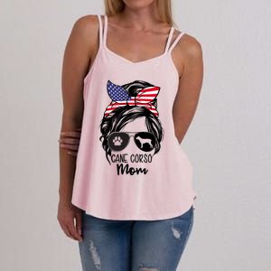 Proud Cane Corso Mom Messy Bun 4th of July Cane Corso Mom Women's Strappy Tank