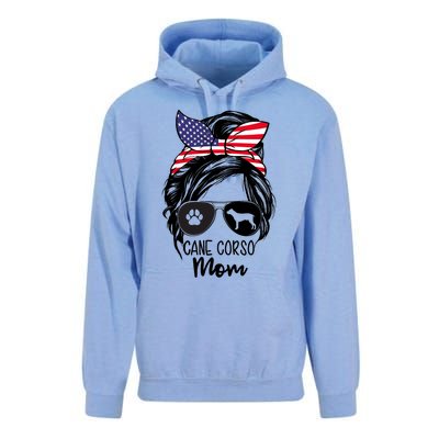 Proud Cane Corso Mom Messy Bun 4th of July Cane Corso Mom Unisex Surf Hoodie