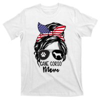 Proud Cane Corso Mom Messy Bun 4th of July Cane Corso Mom T-Shirt