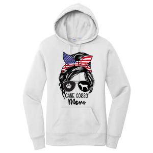 Proud Cane Corso Mom Messy Bun 4th of July Cane Corso Mom Women's Pullover Hoodie