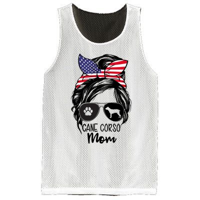 Proud Cane Corso Mom Messy Bun 4th of July Cane Corso Mom Mesh Reversible Basketball Jersey Tank