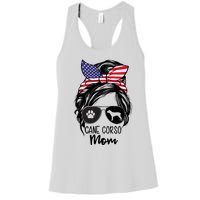 Proud Cane Corso Mom Messy Bun 4th of July Cane Corso Mom Women's Racerback Tank