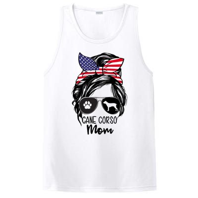 Proud Cane Corso Mom Messy Bun 4th of July Cane Corso Mom PosiCharge Competitor Tank