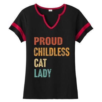 Proud Childless Cat Lady Karma Gift Ladies Halftime Notch Neck Tee