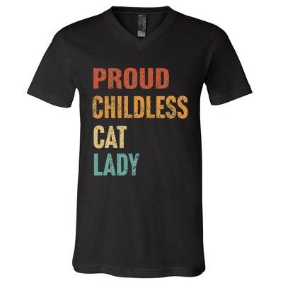 Proud Childless Cat Lady Karma Gift V-Neck T-Shirt