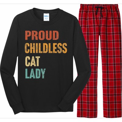 Proud Childless Cat Lady Karma Gift Long Sleeve Pajama Set