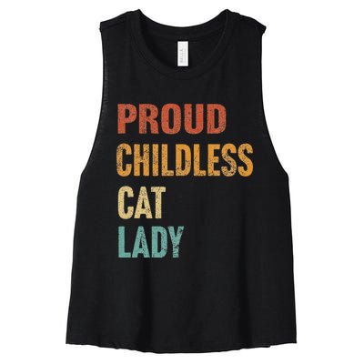 Proud Childless Cat Lady Karma Gift Women's Racerback Cropped Tank