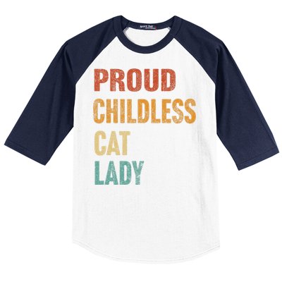 Proud Childless Cat Lady Karma Gift Baseball Sleeve Shirt