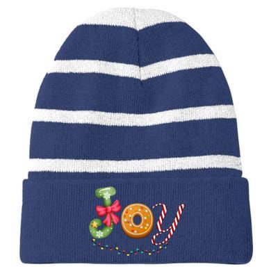 Personalized Christmas Christmas Reindeer Christmas Joytoddlercrew Neck Pul Striped Beanie with Solid Band