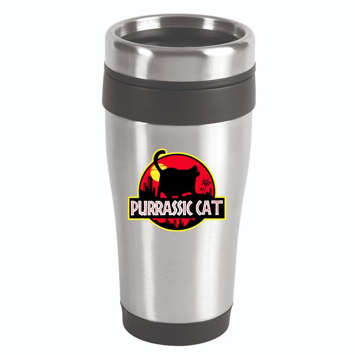 Purrassic Cat Chonk Oh Lawd For Cat Dad Cat 16oz Travel Tumbler