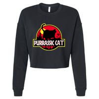 Purrassic Cat Chonk Oh Lawd For Cat Dad Cat Cropped Pullover Crew