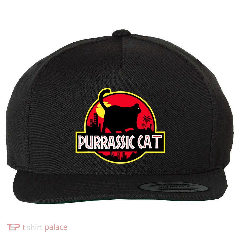 Purrassic Cat Chonk Oh Lawd For Cat Dad Cat Wool Snapback Cap