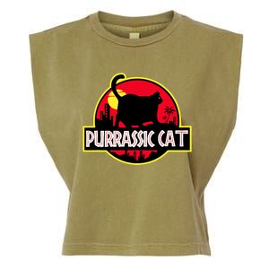 Purrassic Cat Chonk Oh Lawd For Cat Dad Cat Garment-Dyed Women's Muscle Tee