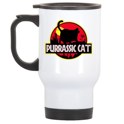 Purrassic Cat Chonk Oh Lawd For Cat Dad Cat Stainless Steel Travel Mug