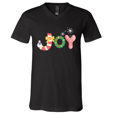 Personalized Christmas Christmas Reindeer Christmas Joytoddlercrew Neck Pul V-Neck T-Shirt