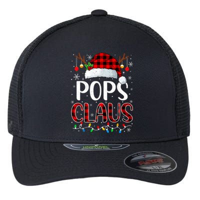 Pops Claus Christmas Lights Matching Family Xmas Pajama Flexfit Unipanel Trucker Cap