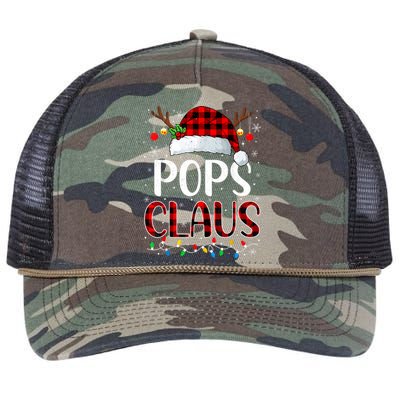 Pops Claus Christmas Lights Matching Family Xmas Pajama Retro Rope Trucker Hat Cap