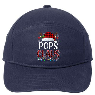 Pops Claus Christmas Lights Matching Family Xmas Pajama 7-Panel Snapback Hat