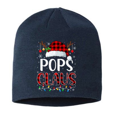 Pops Claus Christmas Lights Matching Family Xmas Pajama Sustainable Beanie