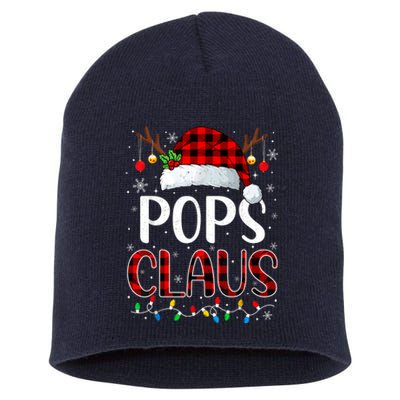 Pops Claus Christmas Lights Matching Family Xmas Pajama Short Acrylic Beanie