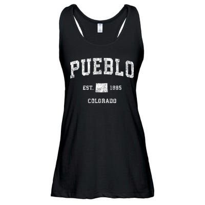 Pueblo Colorado Co Vintage Athletic Sports Ladies Essential Flowy Tank