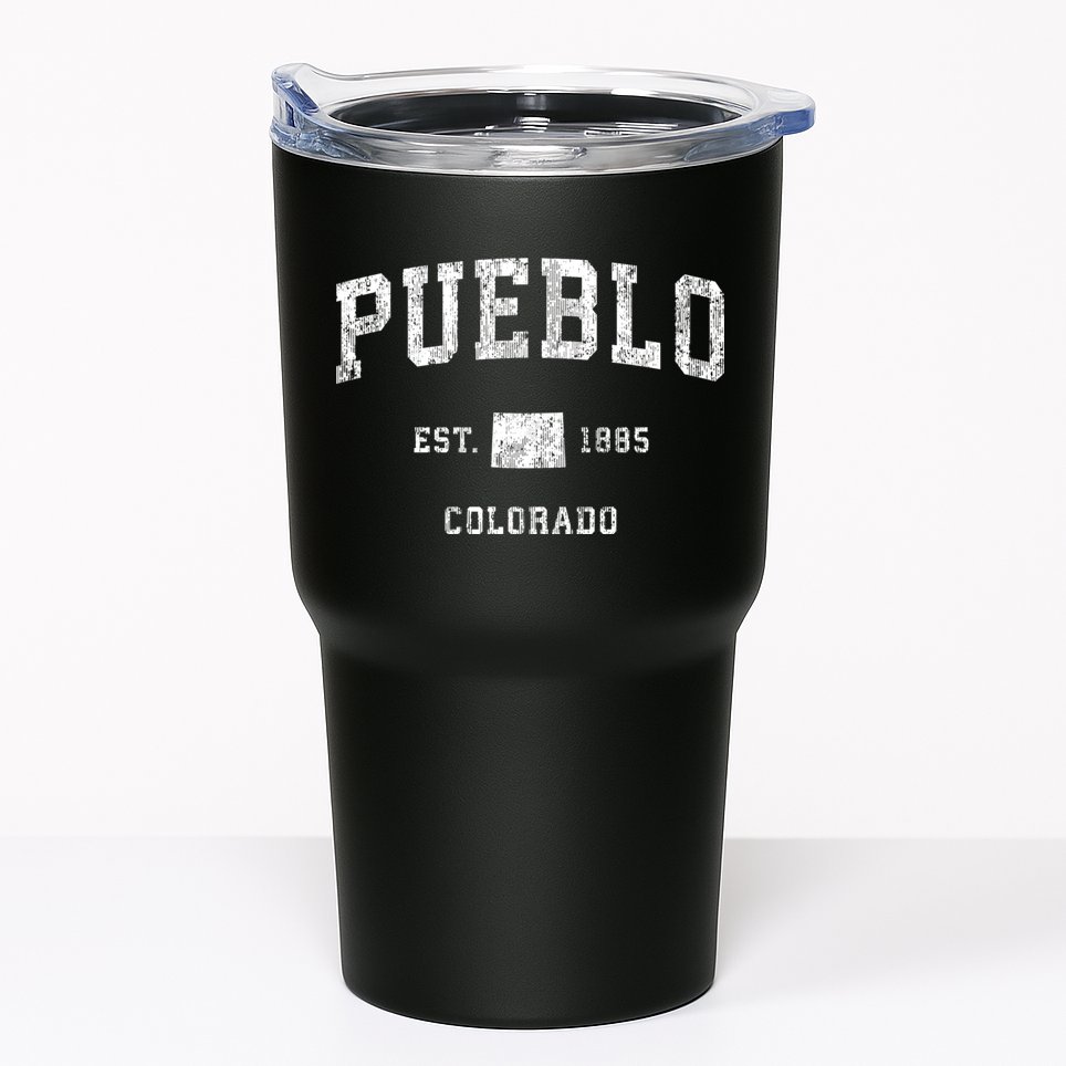Pueblo Colorado Co Vintage Athletic Sports Tumbler