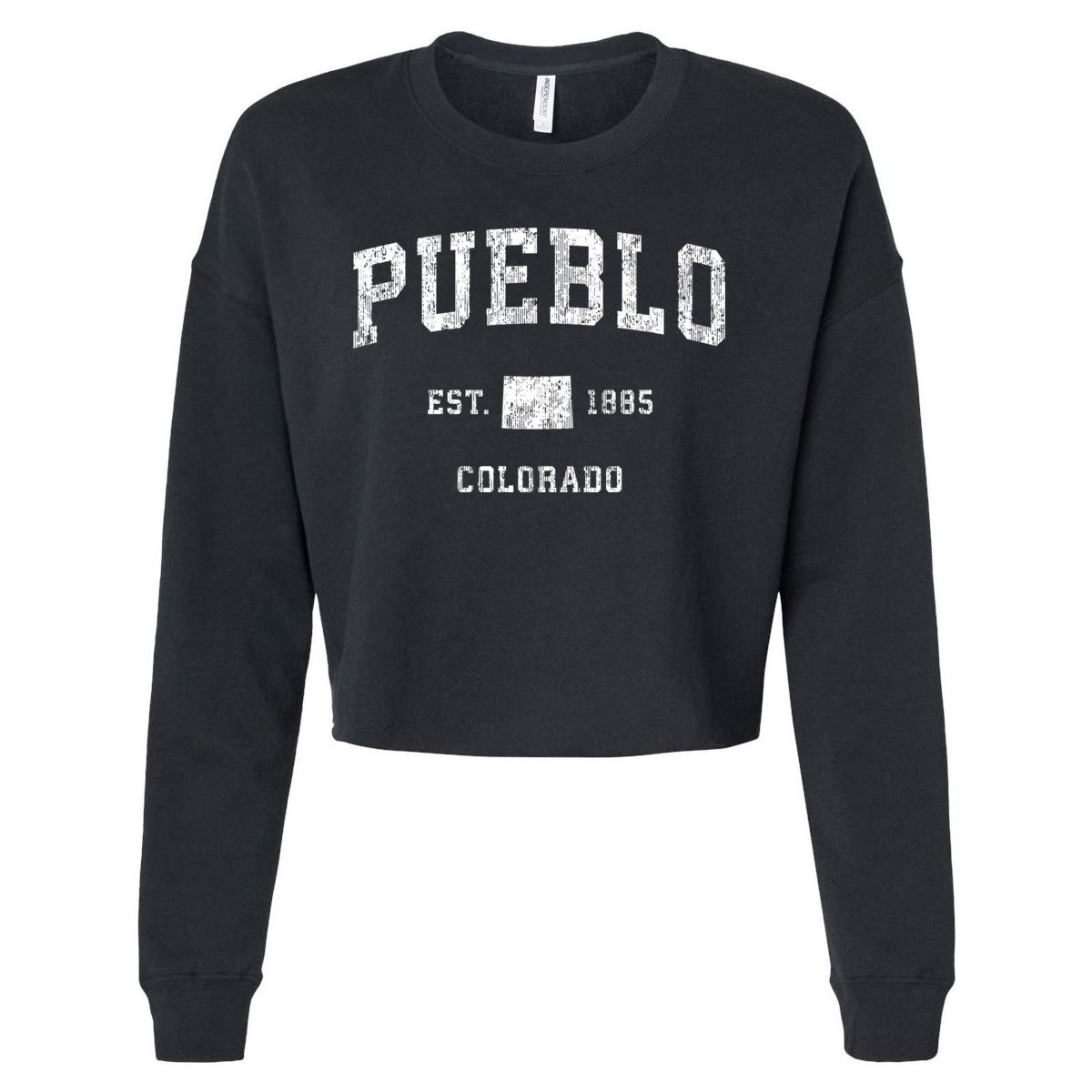 Pueblo Colorado Co Vintage Athletic Sports Cropped Pullover Crew