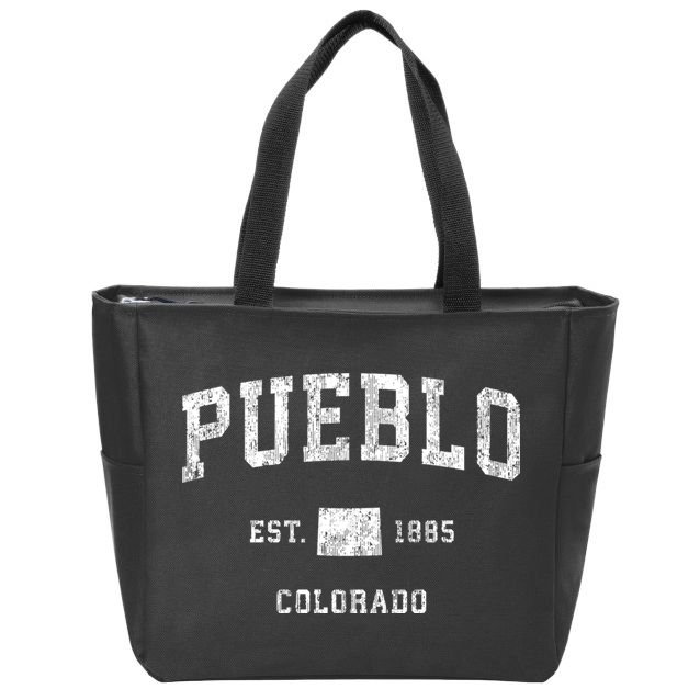 Pueblo Colorado Co Vintage Athletic Sports Zip Tote Bag