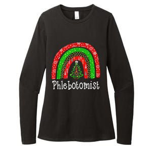 Phlebotomist Christmas Cute Rainbow Stethoscope Tree Xmas Gift Womens CVC Long Sleeve Shirt