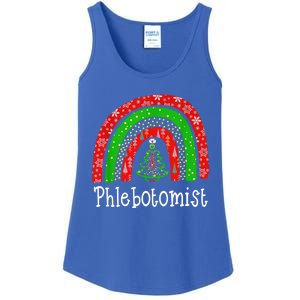 Phlebotomist Christmas Cute Rainbow Stethoscope Tree Xmas Gift Ladies Essential Tank