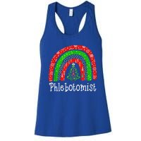 Phlebotomist Christmas Cute Rainbow Stethoscope Tree Xmas Gift Women's Racerback Tank