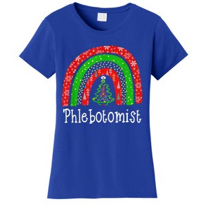 Phlebotomist Christmas Cute Rainbow Stethoscope Tree Xmas Gift Women's T-Shirt