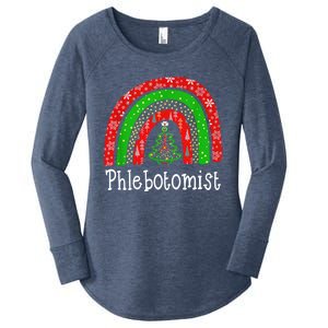 Phlebotomist Christmas Cute Rainbow Stethoscope Tree Xmas Gift Women's Perfect Tri Tunic Long Sleeve Shirt