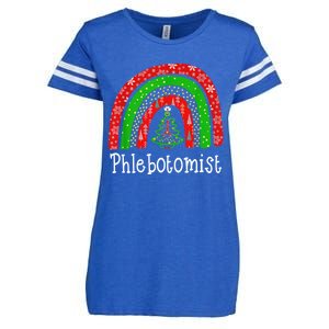 Phlebotomist Christmas Cute Rainbow Stethoscope Tree Xmas Gift Enza Ladies Jersey Football T-Shirt