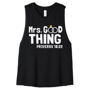 Proverbs Christian Couples Apparel Mrs. Good Thing  Women's Racerback Cropped Tank