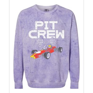 Pit Crew Checkered Flag Race Car Driver Racing Racer Gift Colorblast Crewneck Sweatshirt