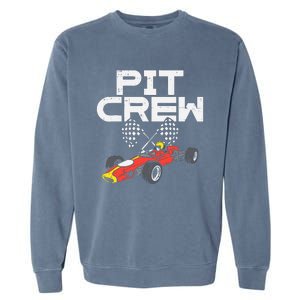 Pit Crew Checkered Flag Race Car Driver Racing Racer Gift Garment-Dyed Sweatshirt