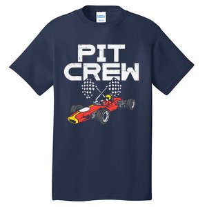 Pit Crew Checkered Flag Race Car Driver Racing Racer Gift Tall T-Shirt