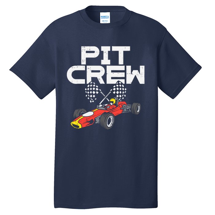 Pit Crew Checkered Flag Race Car Driver Racing Racer Gift Tall T-Shirt