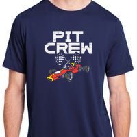 Pit Crew Checkered Flag Race Car Driver Racing Racer Gift Adult ChromaSoft Performance T-Shirt