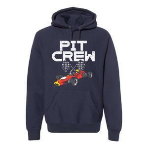 Pit Crew Checkered Flag Race Car Driver Racing Racer Gift Premium Hoodie