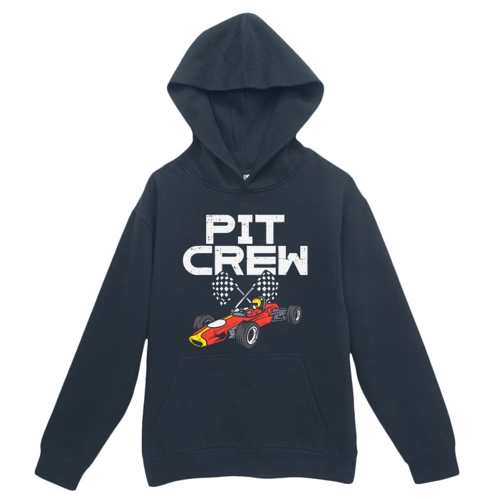 Pit Crew Checkered Flag Race Car Driver Racing Racer Gift Urban Pullover Hoodie