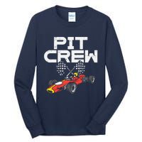 Pit Crew Checkered Flag Race Car Driver Racing Racer Gift Tall Long Sleeve T-Shirt