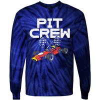 Pit Crew Checkered Flag Race Car Driver Racing Racer Gift Tie-Dye Long Sleeve Shirt