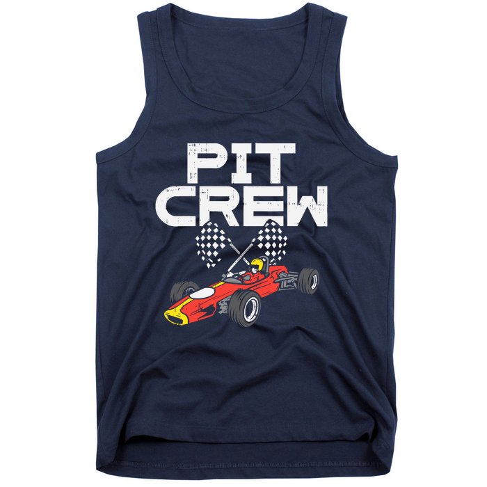 Pit Crew Checkered Flag Race Car Driver Racing Racer Gift Tank Top