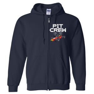 Pit Crew Checkered Flag Race Car Driver Racing Racer Gift Full Zip Hoodie